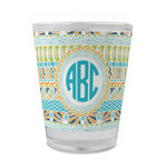 Abstract Teal Stripes Glass Shot Glass - 1.5 oz - Set of 4 (Personalized)