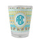 Abstract Teal Stripes Glass Shot Glass - Standard - FRONT