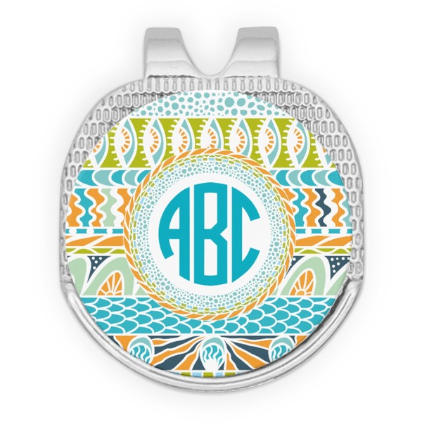 Abstract Teal Stripes Golf Ball Hat Marker Hat Clip