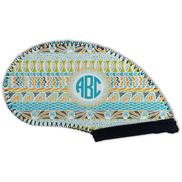 Abstract Teal Stripes Golf Club Covers - BACK