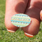 Abstract Teal Stripes Golf Tees & Ball Markers Set - Marker