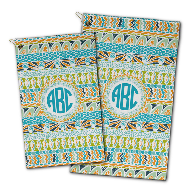Abstract Teal Stripes Golf Towel - PARENT (small and large)