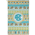 Abstract Teal Stripes Golf Towel - Poly-Cotton Blend - Small w/ Monograms