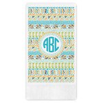 Abstract Teal Stripes Guest Towels - Full Color (Personalized)
