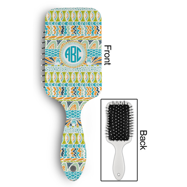 Abstract Teal Stripes Hair Brush - Approval