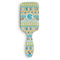 Abstract Teal Stripes Hair Brush - Front View