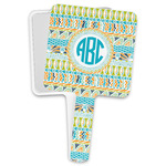 Abstract Teal Stripes Hand Mirror (Personalized)