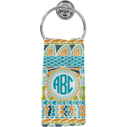 Abstract Teal Stripes Hand Towel - Full Print (Personalized)