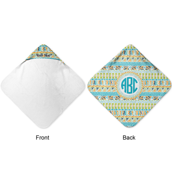 Abstract Teal Stripes Hooded Baby Towel- Approval