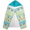 Abstract Teal Stripes Hooded Towel - Folded