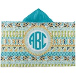 Abstract Teal Stripes Kids Hooded Towel (Personalized)