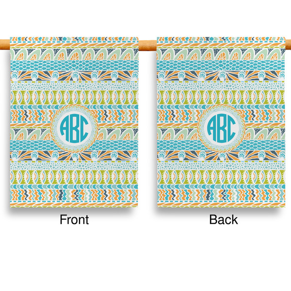 Abstract Teal Stripes House Flags - Double Sided - APPROVAL