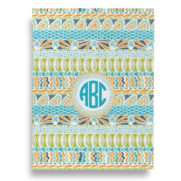 Abstract Teal Stripes House Flags - Double Sided - BACK