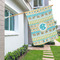 Abstract Teal Stripes House Flags - Double Sided - LIFESTYLE