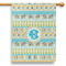Abstract Teal Stripes House Flags - Single Sided - PARENT MAIN