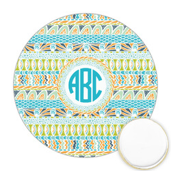 Abstract Teal Stripes Printed Cookie Topper - 2.5" (Personalized)