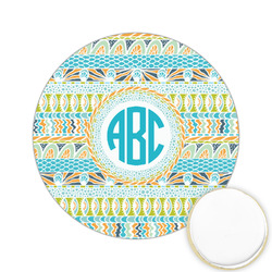Abstract Teal Stripes Printed Cookie Topper - 2.15" (Personalized)