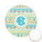 Abstract Teal Stripes Printed Cookie Topper - 2.15" (Personalized)
