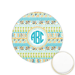 Abstract Teal Stripes Printed Cookie Topper - 1.25" (Personalized)