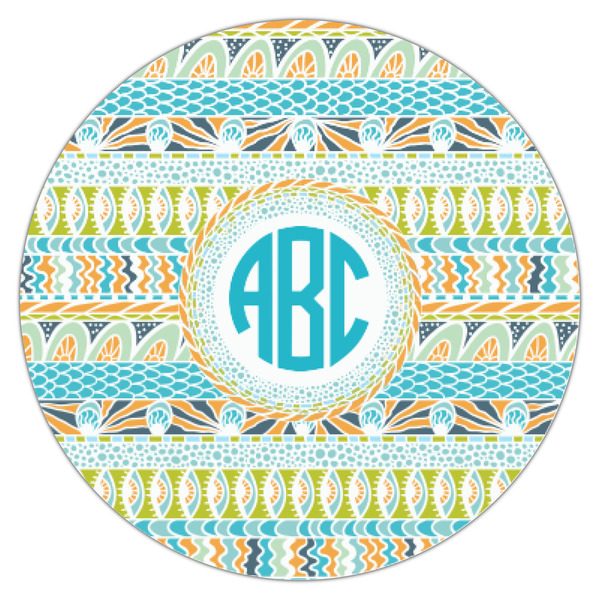 Abstract Teal Stripes Icing Circle - XSmall - Single