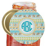 Abstract Teal Stripes Jar Opener (Personalized)