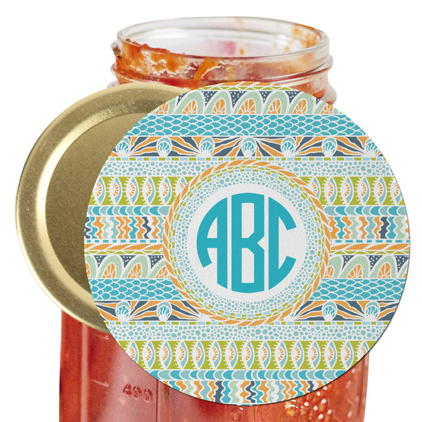 Custom Abstract Teal Stripes Jar Opener (Personalized)