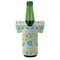 Abstract Teal Stripes Jersey Bottle Cooler - FRONT (on bottle)
