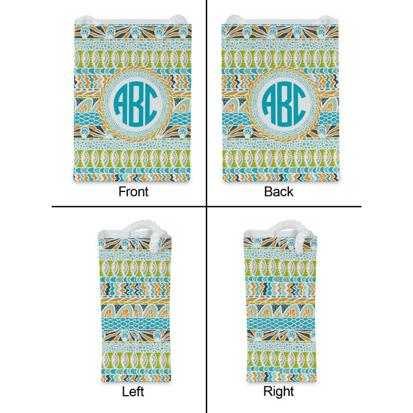 Abstract Teal Stripes Jewelry Gift Bag - Gloss - Approval