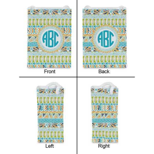 Abstract Teal Stripes Jewelry Gift Bag - Matte - Approval