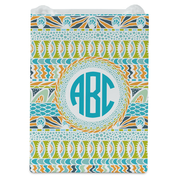 Abstract Teal Stripes Jewelry Gift Bag - Matte - Front