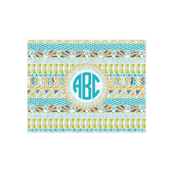 Custom Abstract Teal Stripes 252 pc Jigsaw Puzzle (Personalized)