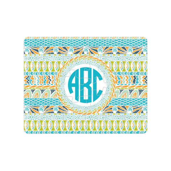 Custom Abstract Teal Stripes Jigsaw Puzzles (Personalized)