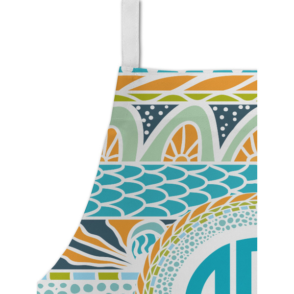 Abstract Teal Stripes Kid's Aprons - Detail