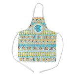 Abstract Teal Stripes Kid's Apron - Medium (Personalized)