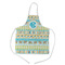 Abstract Teal Stripes Kid's Apron w/ Monogram
