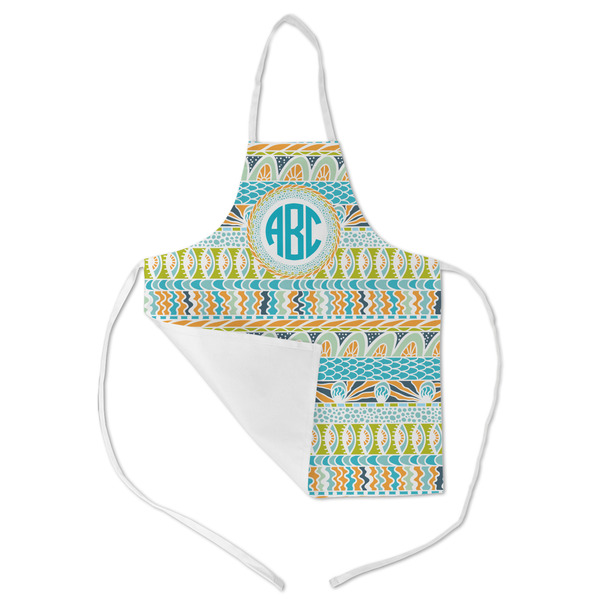 Abstract Teal Stripes Kid's Aprons - Medium - Main (med/lrg)