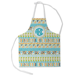 Abstract Teal Stripes Kid's Apron - Small (Personalized)