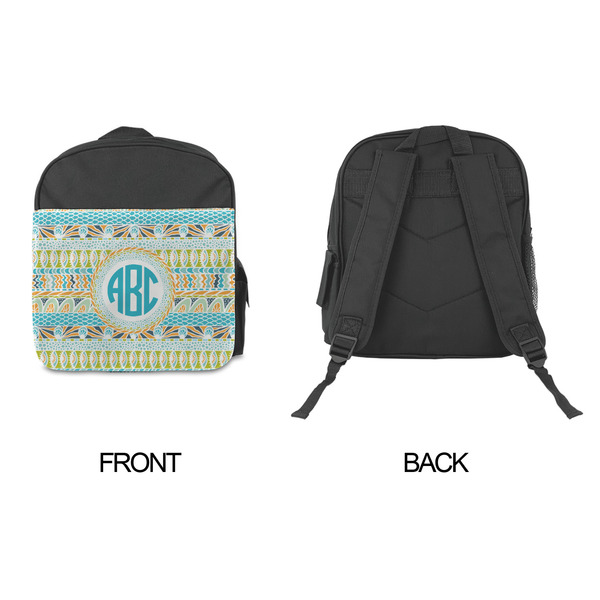 Abstract Teal Stripes Kid's Backpack - Approval