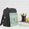 Abstract Teal Stripes Kid's Backpack - Lifestyle