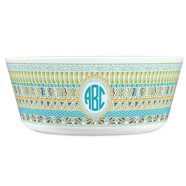 Abstract Teal Stripes Kids Bowls - FRONT