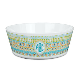 Abstract Teal Stripes Kid's Bowl (Personalized)