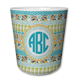 Abstract Teal Stripes Plastic Tumbler 6oz (Personalized)