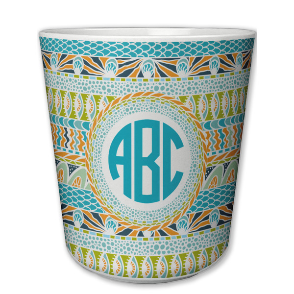Custom Abstract Teal Stripes Plastic Tumbler 6oz (Personalized)