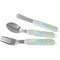 Abstract Teal Stripes Kids Flatware