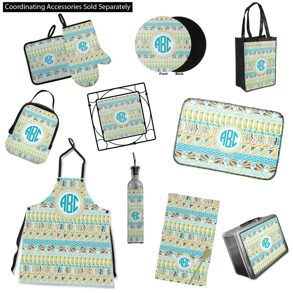 Abstract Teal Stripes Kitchen Accessories & Decor