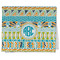 Abstract Teal Stripes Kitchen Towel - Poly Cotton - Folded Half