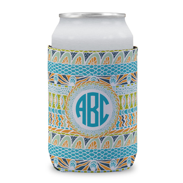 Abstract Teal Stripes Can Sleeve