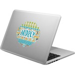 Abstract Teal Stripes Laptop Decal (Personalized)