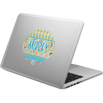 Abstract Teal Stripes Laptop Decal (Personalized)