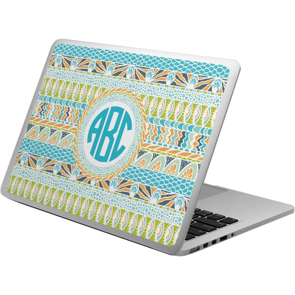 Custom Abstract Teal Stripes Laptop Skin - Custom Sized (Personalized)